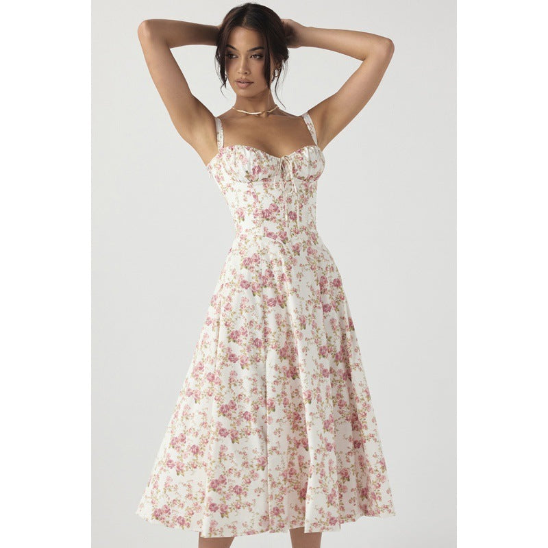 Damen Maxikleid mit floralem Design und elegantem Schlitz Echo Archiv