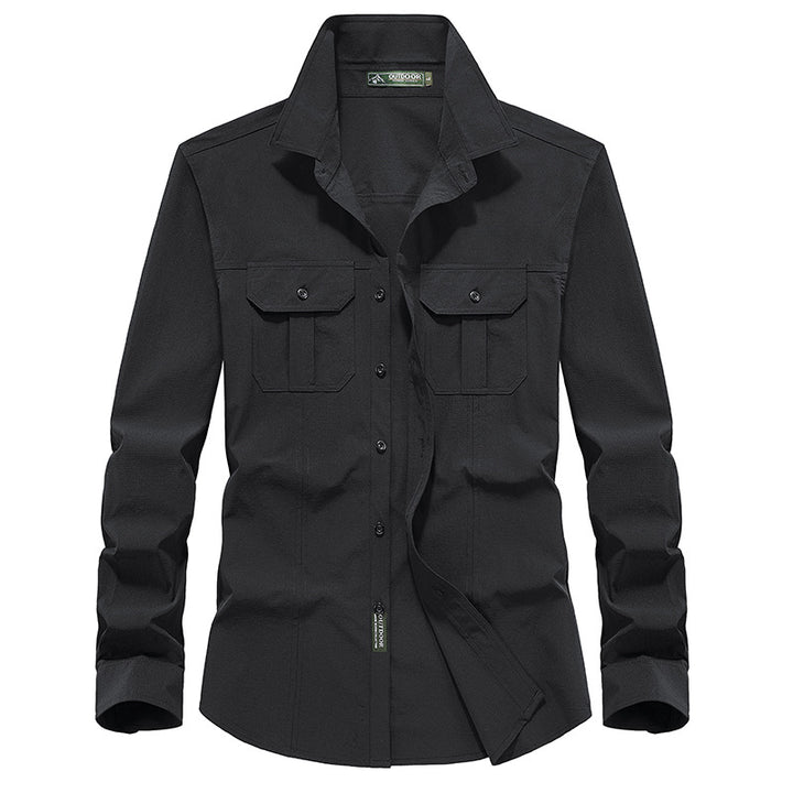 Herren Outdoor-Hemd mit Brustklappen, Ripstop-Gewebe und Regular-Fit Echo Archiv