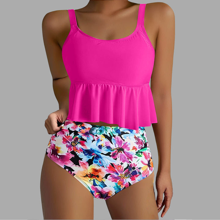 Damen Tankini-Set mit fließendem Oberteil und hoher Taille Echo Archiv