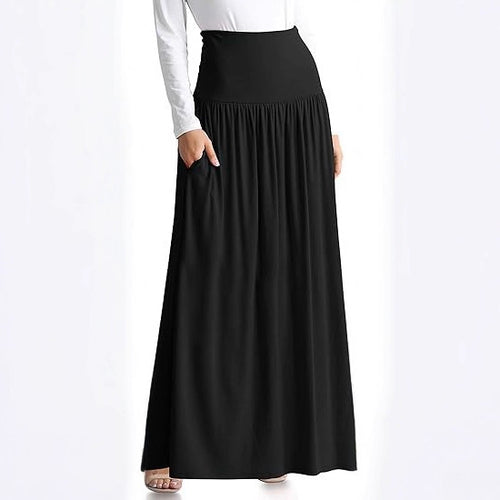 Damen Maxi-Rock mit elastischem Bund und Taschen Echo Archiv