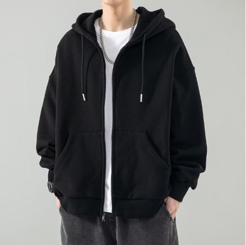 Herren nan Oversize-Kapuzenjacke mit durchgehendem Reißverschluss, doppellagiger Kapuze und Kängurutaschen Echo Archiv