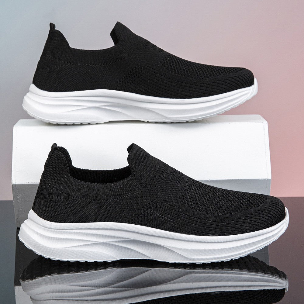 Damen nan gestrickter Sockensneaker mit stoßdämpfender Keilsohle und nahtlosem Slip-On Echo Archiv