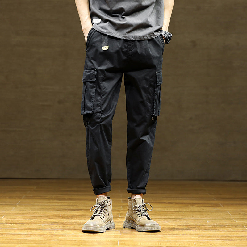 Herren Cargo-Hose mit verstellbarem Bund und funktionalen Taschen Echoarchiv