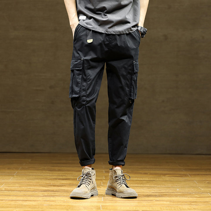 Herren Cargo-Hose mit verstellbarem Bund und funktionalen Taschen Echoarchiv
