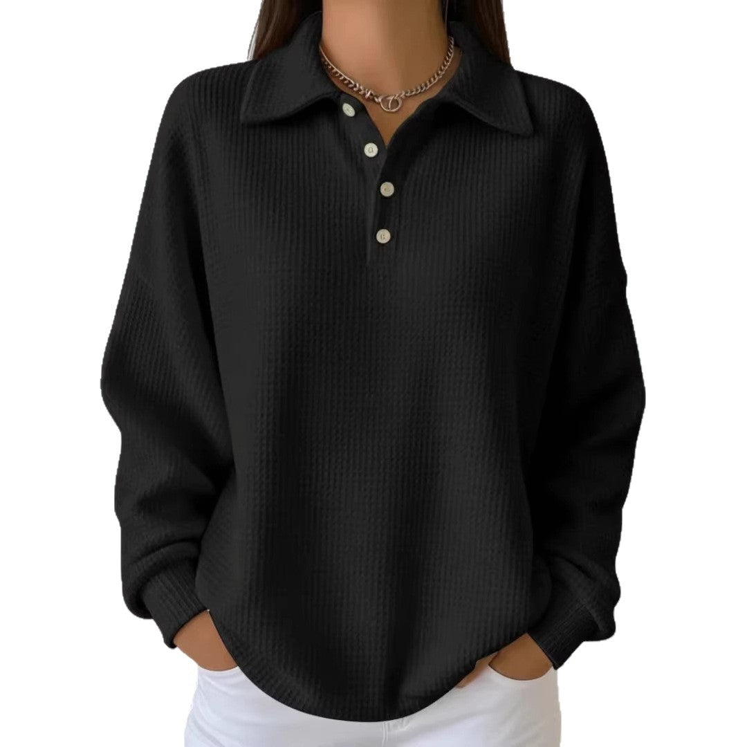 Damen Lässiges Waffel-Pullover – Mavelle