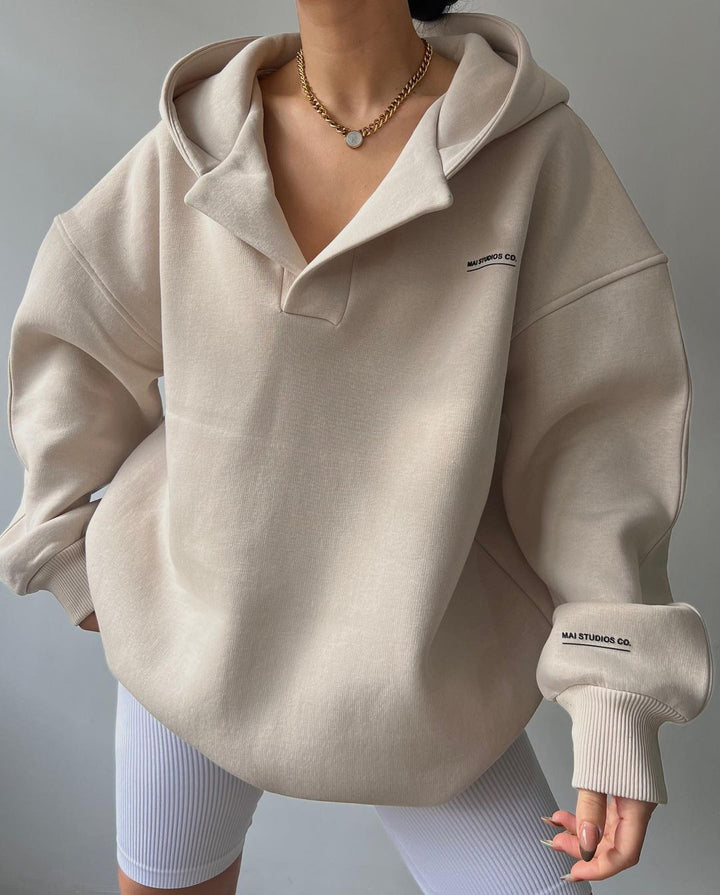 Damen Voluminöser Sculpt-Hoodie mit Oversize-Silhouette und markanter Kapuze Echoarchiv