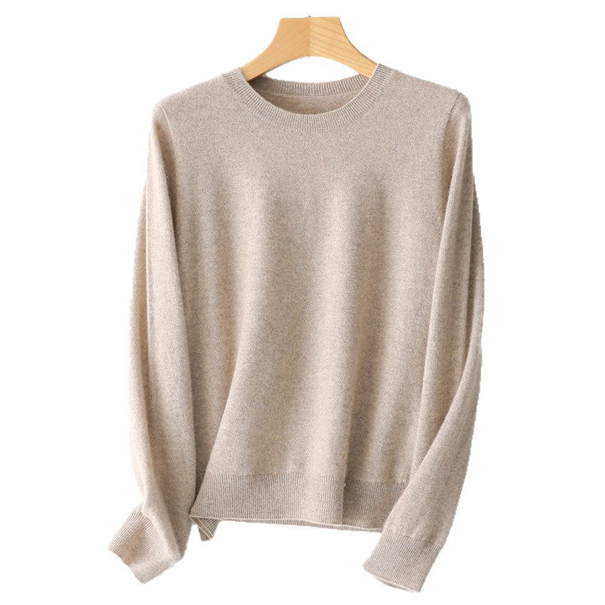 Damen Feinstrick-Rundhalspullover aus Kaschmir-Mix mit leichter Oversize-Passform Echoarchiv