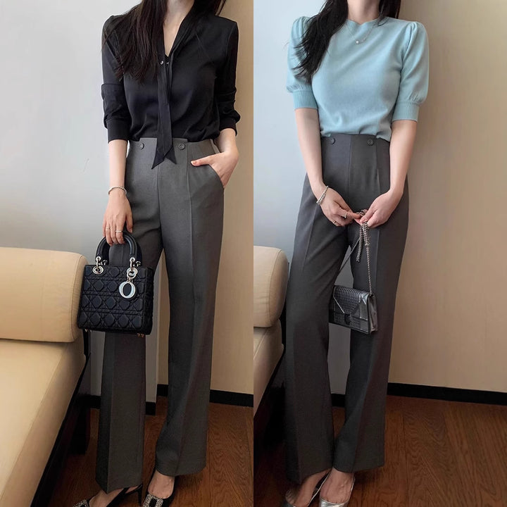 Damen Elegante und hoch taillierte Anzughose Echoarchiv