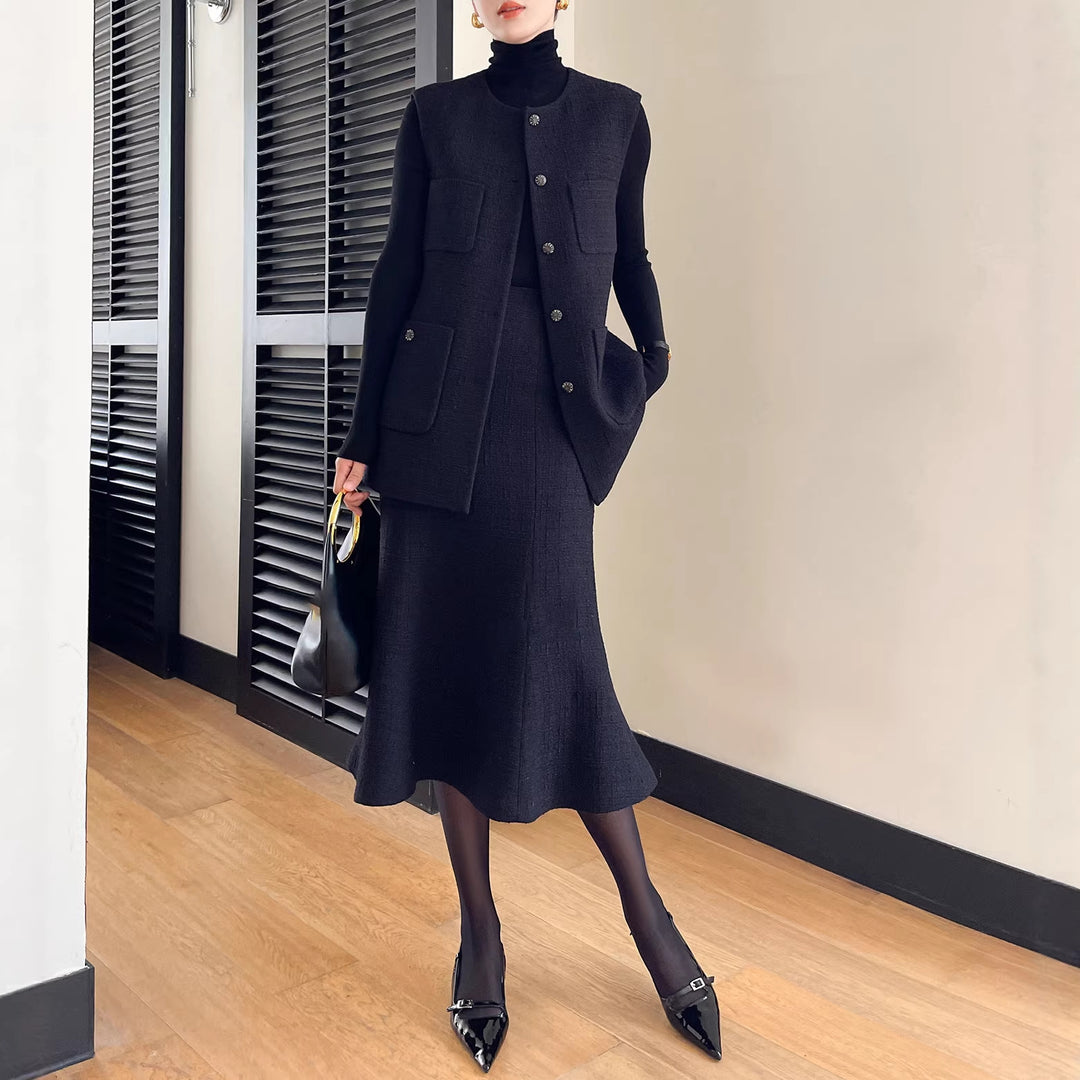 Damen Modische Weste mit Taschen Echoarchiv