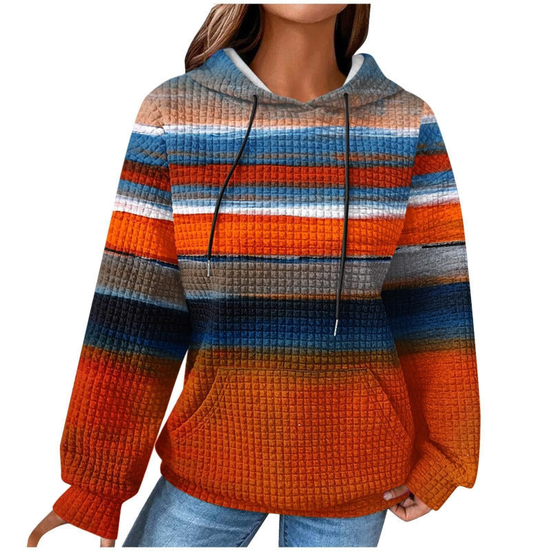 Damen Modischer Kapuzenpullover im Karodesign Echoarchiv