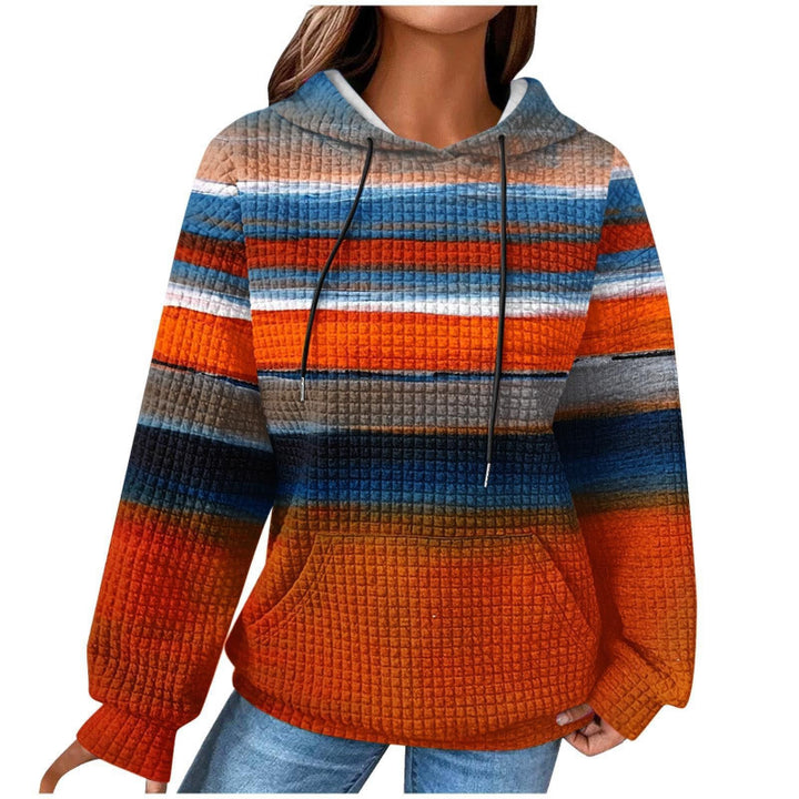 Damen Modischer Kapuzenpullover im Karodesign Echoarchiv