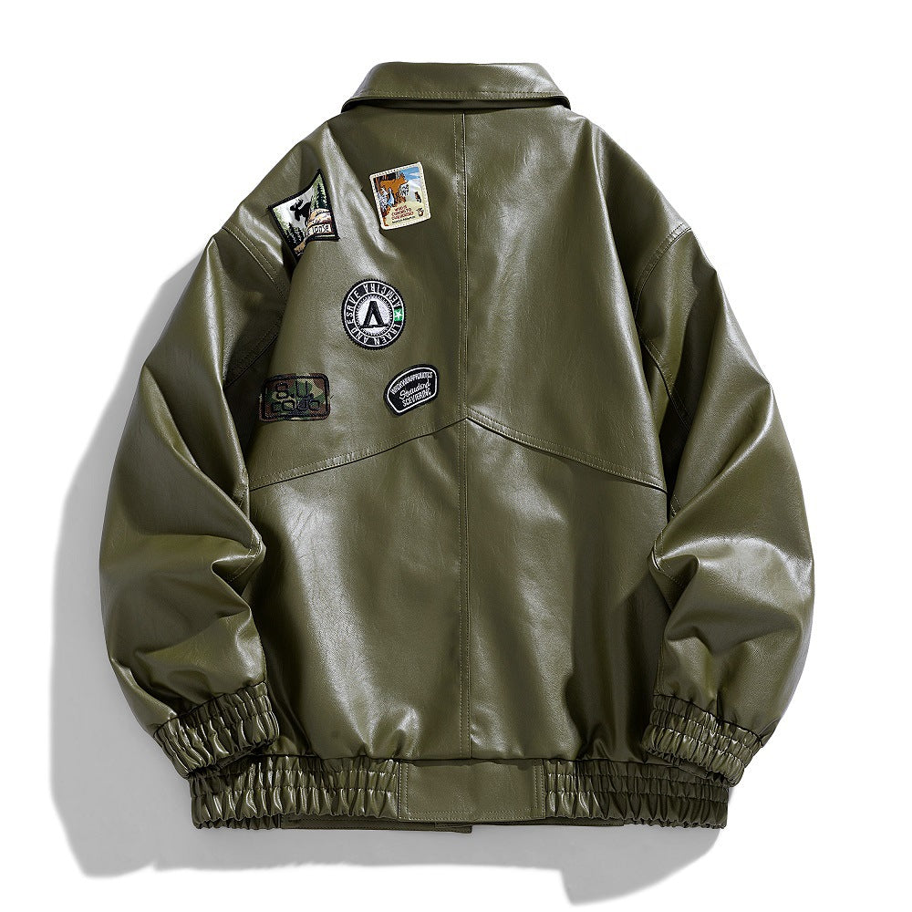 Herren Kunstlederjacke im modernen Utility-Design mit praktischen Taschen Echoarchiv