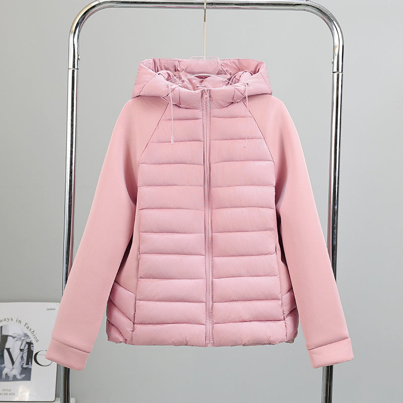 Damen Leichtgewichtige Hybrid-Pufferjacke mit Kapuze und Softshell-Ärmeln Echo Archiv