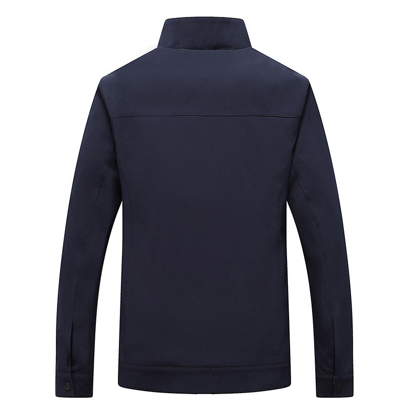 Herren Leichte Freizeitjacke mit Stehkragen, Reißverschlusstaschen und kariertem Innenfutter Echoarchiv