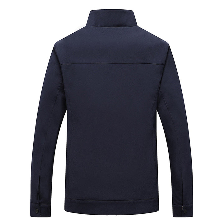 Herren Leichte Freizeitjacke mit Stehkragen, Reißverschlusstaschen und kariertem Innenfutter Echoarchiv