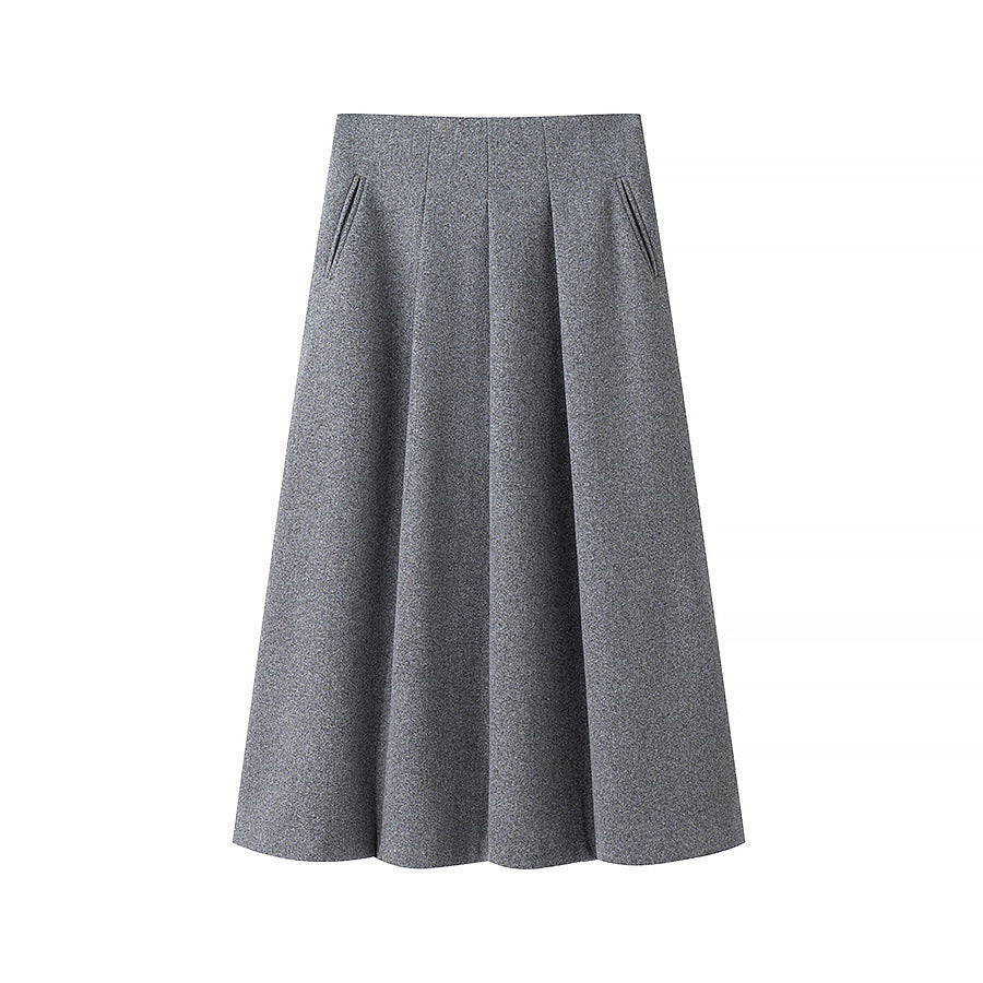 Damen Elegantes zweiteiliges Wollmix-Blazer- und Midirock-Set mit ausgestelltem Midirock Echo Archiv