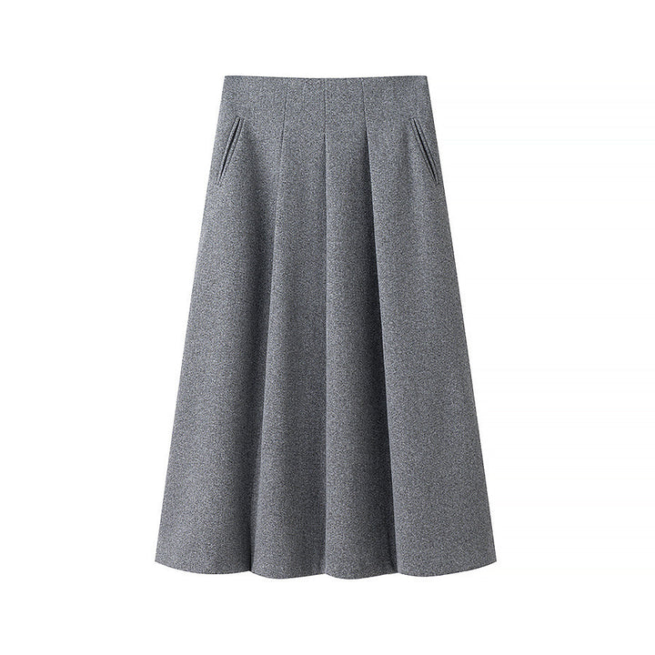 Damen Elegantes zweiteiliges Wollmix-Blazer- und Midirock-Set mit ausgestelltem Midirock Echo Archiv