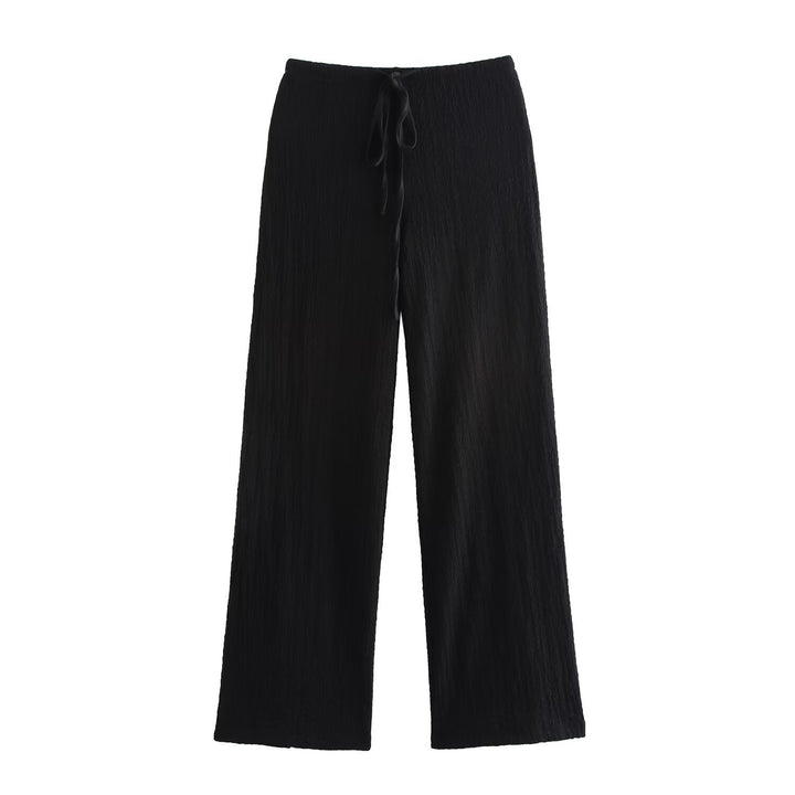 Damen nan leichte Crinkle-Loungebuxe mit weitem Bein und Tunnelzug Echo Archiv