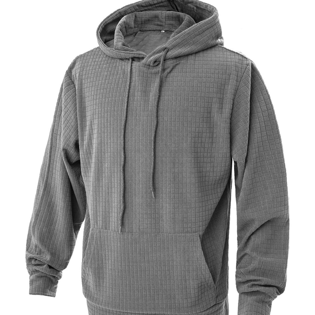 Herren lässiger Kapuzenpullover mit feinem Strukturdesign Echoarchiv
