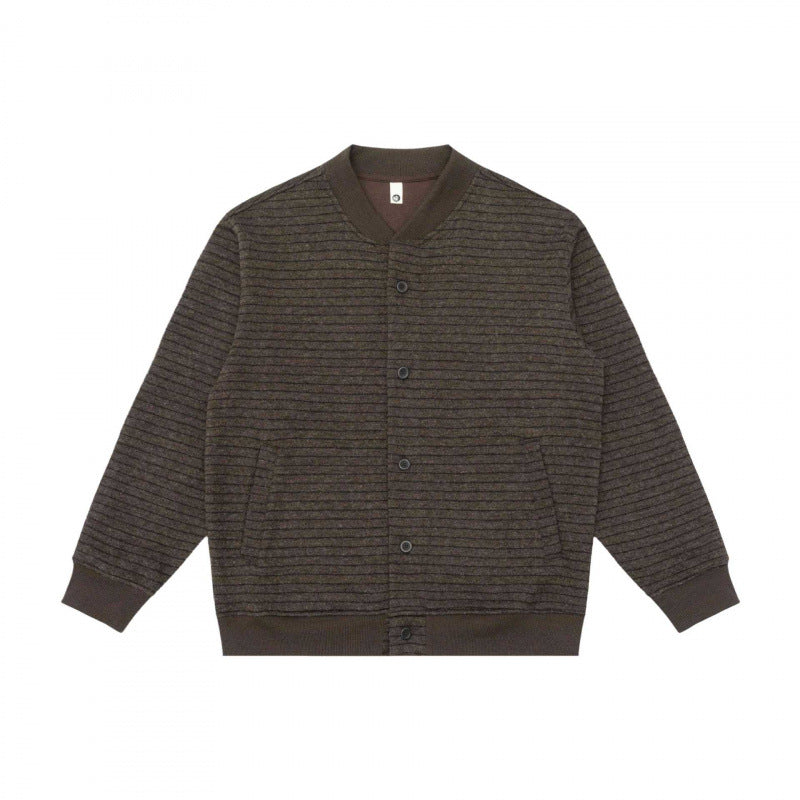 Herren Strukturiertes Strick-Cardigan mit Druckknopfleiste und geripptem Saum Echo Archiv