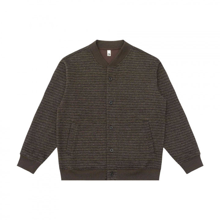 Herren Strukturiertes Strick-Cardigan mit Druckknopfleiste und geripptem Saum Echo Archiv