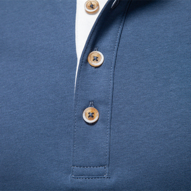 Herren Langarm-Henley-Shirt mit eleganten Druckknöpfen und bequemer Passform Echoarchiv