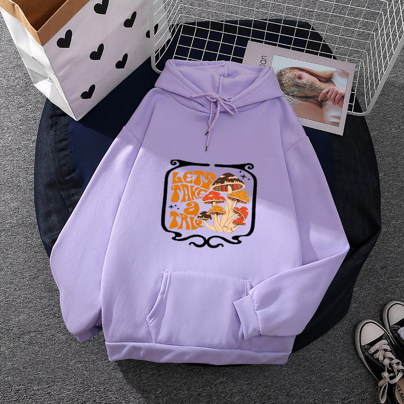 Damen leichter Oversize Kapuzenpullover mit Herz‑EKG‑Motiv, langen Kordeln und elastischem Bund – Auréline