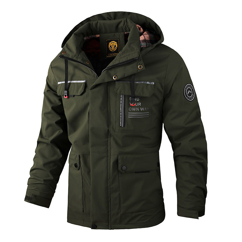 Herren nan urbaner Softshell-Parka mit verstellbarer Kapuze, Brustreißverschluss und thermischer Isolierung Echo Archiv