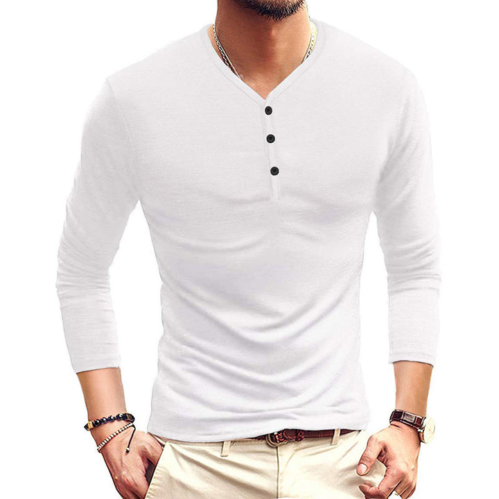 Herren Langarmshirt mit modischem Henley-Ausschnitt und figurschmeichelndem Schnitt Echoarchiv