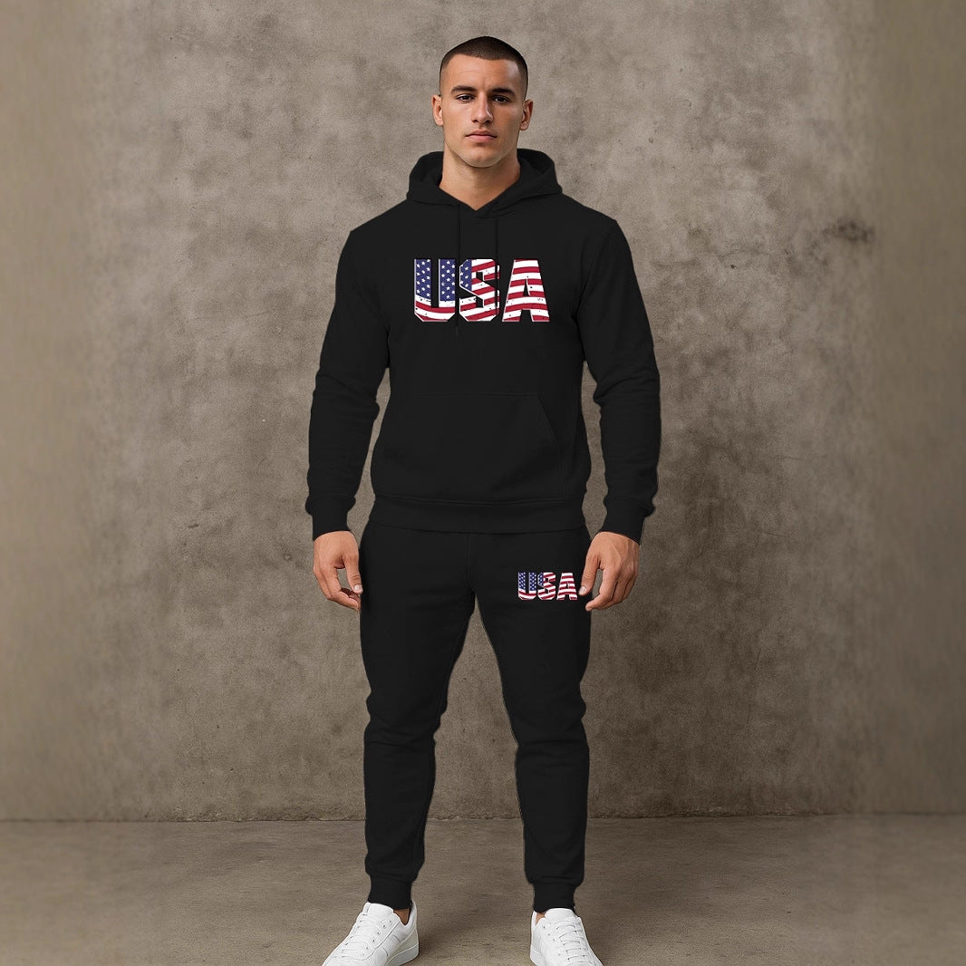 Herren Trendiger Hoodie- und Jogginghose Set Echoarchiv
