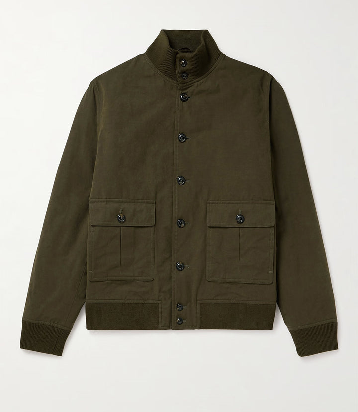 Herren modische Übergangsjacke mit hohen Kragen und aufgesetzten Taschen Echoarchiv