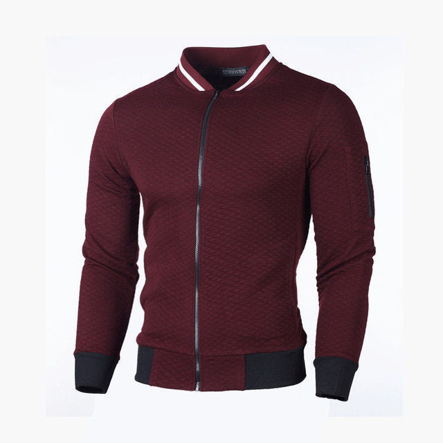 Herren Sweatjacke mit hochwertiger Struktur und sicherer Reißverschlusstasche – Taviero