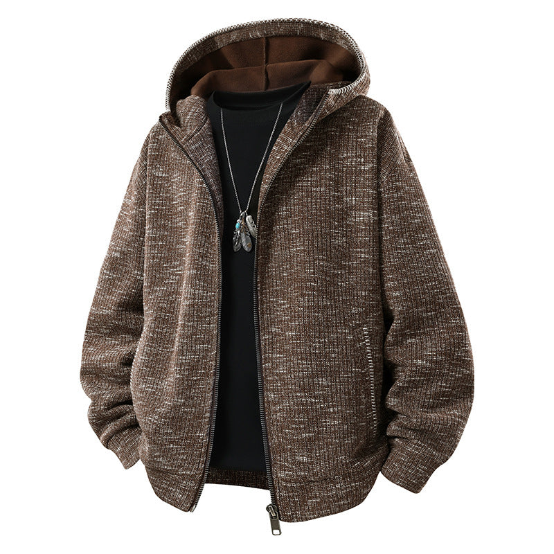 Herren Gepolsterte Strickoptik‑Kapuzenjacke mit Thermofutter und Zwei‑Wege‑Reißverschluss Echo Archiv