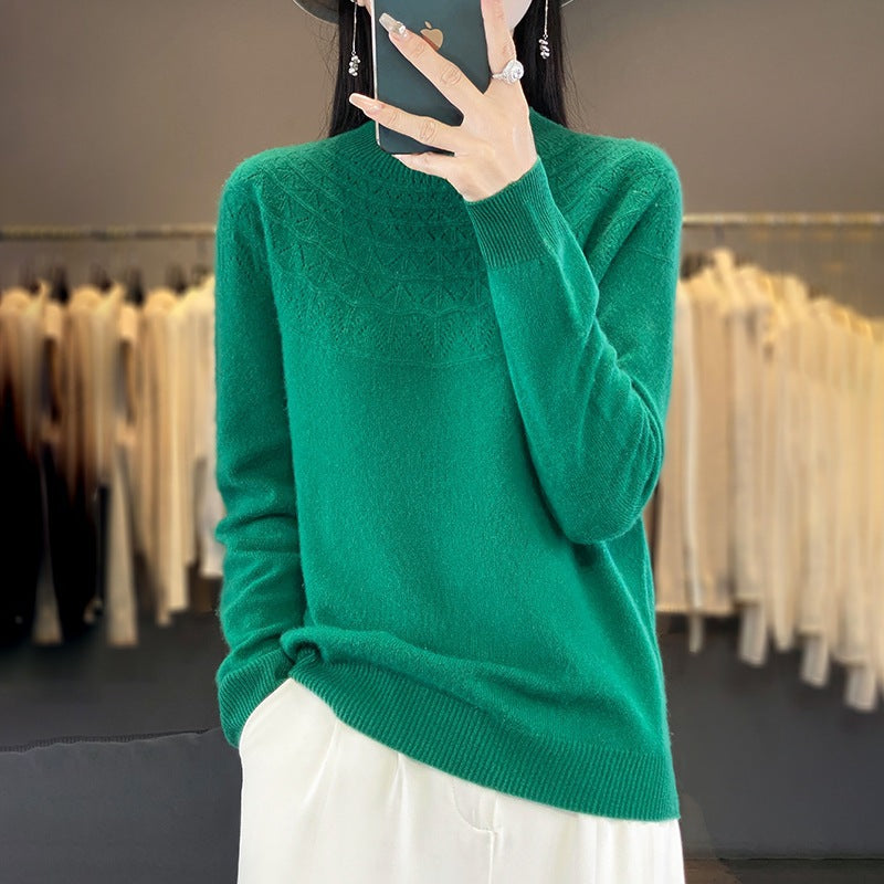 Damen Kuscheliger Mohair‑Optik Pullover mit Zierstruktur am Oberteil und Stehkragen Echoarchiv