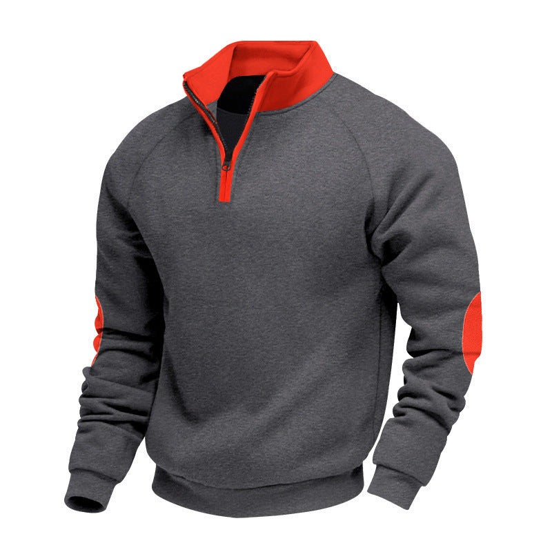 Herren Fleece-Pullover mit Stehkragen und Reißverschluss Echoarchiv