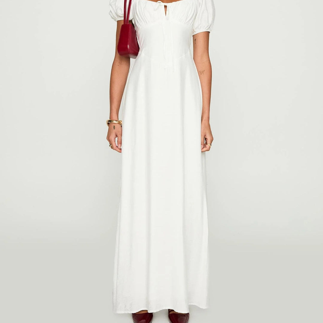 Damen Maxikleid mit Puffärmeln und elegantem Ausschnitt Echo Archiv