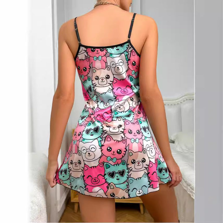 Damen Nachtkleid mit attraktiven Lippenmotiv Echo Archiv
