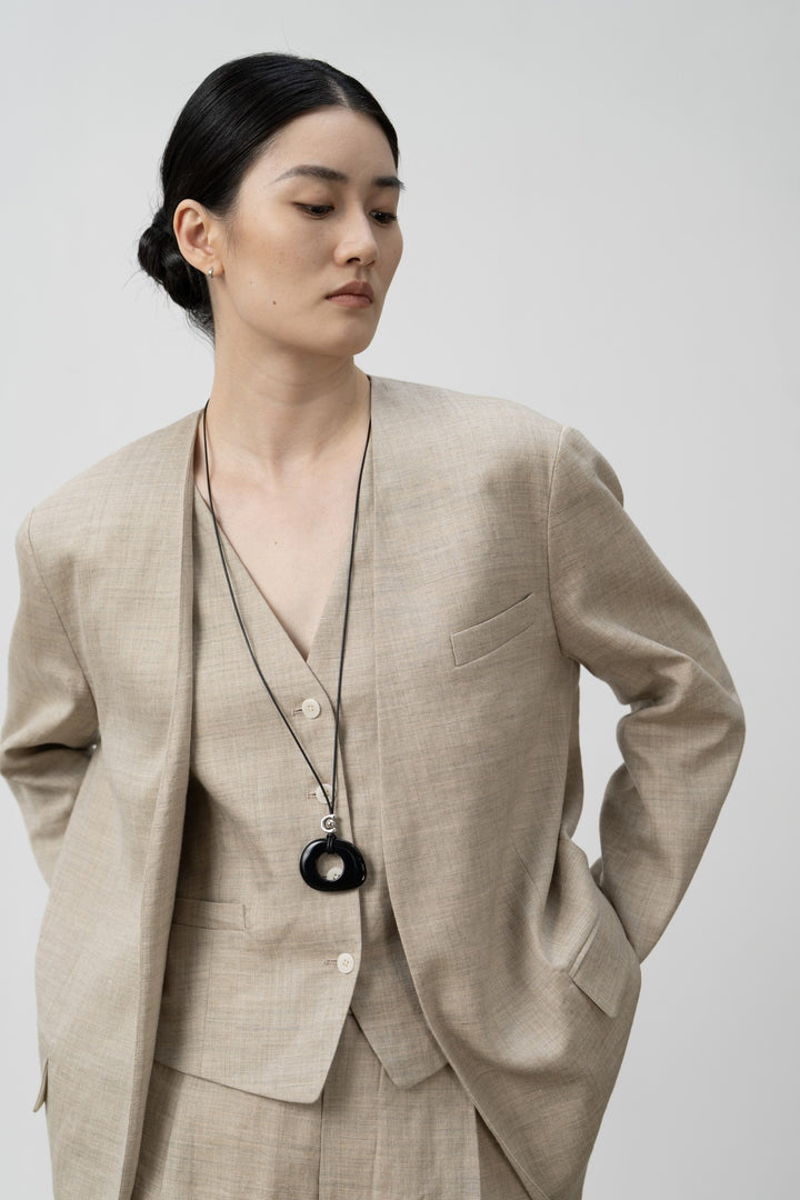 Damen Maßgeschneiderter Leinen-Blazer – Valéne