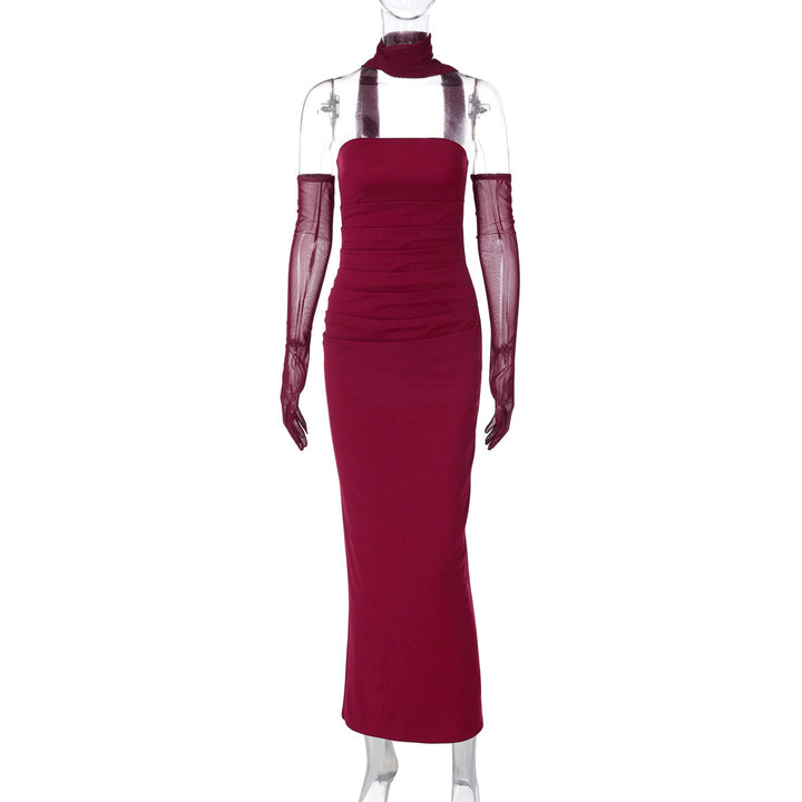 Damen Elegantes schulterfreies Abendkleid mit Flügelärmeln Echo Archiv