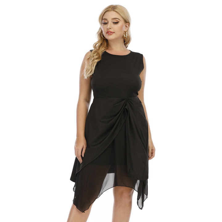 Damen elegantes asymmetrisches Kleid mit Knoten-Details Echo Archiv