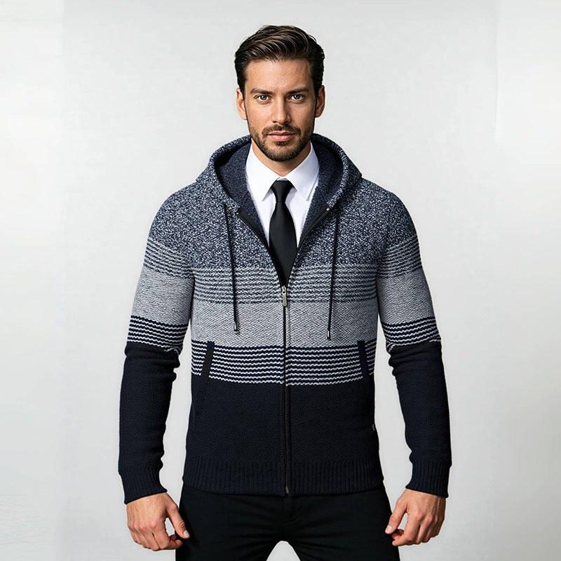 Herren modische Hoodie-Jacke mit strukturiertem Design und praktischen Taschen Echoarchiv