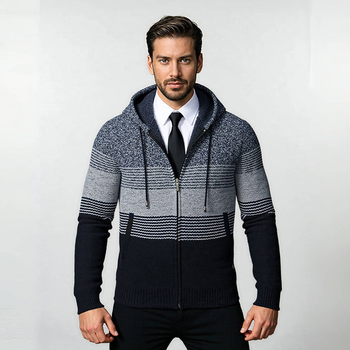 Herren modische Hoodie-Jacke mit strukturiertem Design und praktischen Taschen Echoarchiv