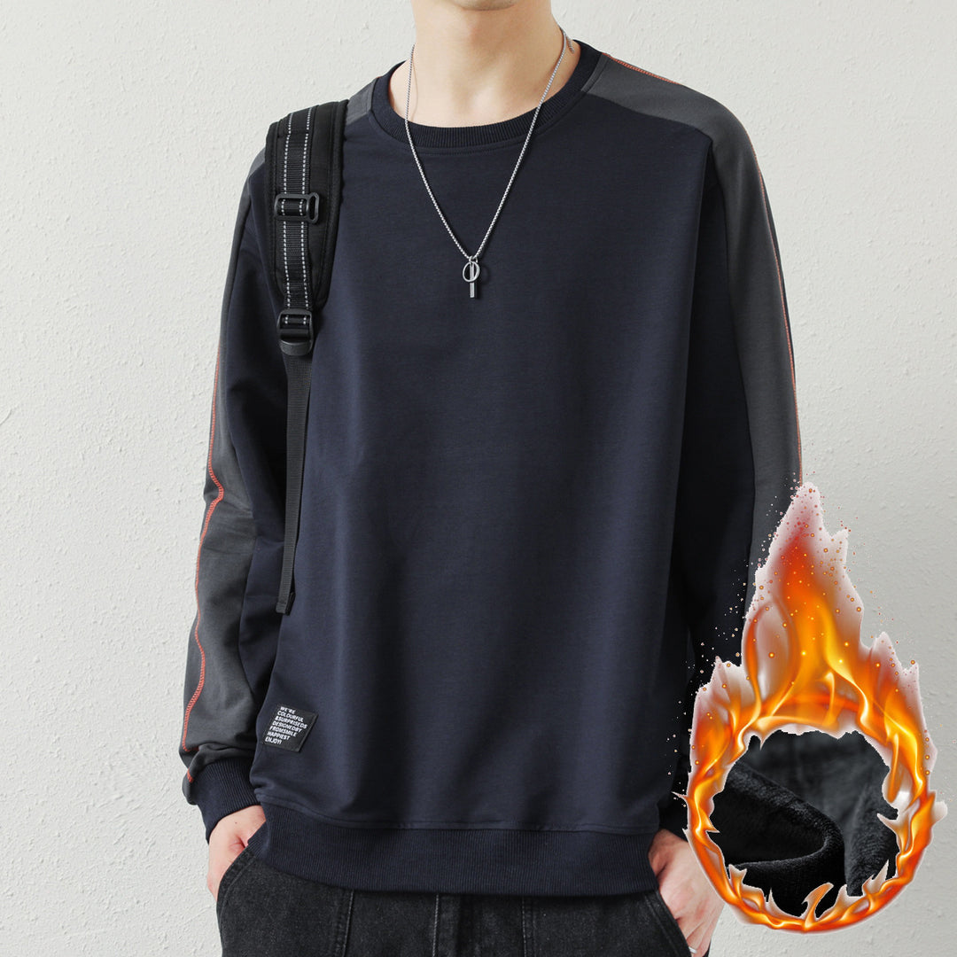Herren Oversize-Sweatshirt mit kontrastierenden Ärmeln, Flachnaht-Details und Rippbündchen Echo Archiv