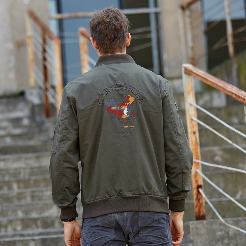 Herren Kapuzen-Canvasjacke im Military-Utility-Stil mit Camouflagemanschette und Rippbündchen Echoarchiv