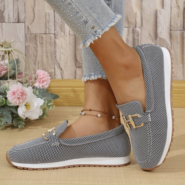 Damen Atmungsaktive Mesh-Slipper mit dekorativer Metallschließe Echoarchiv