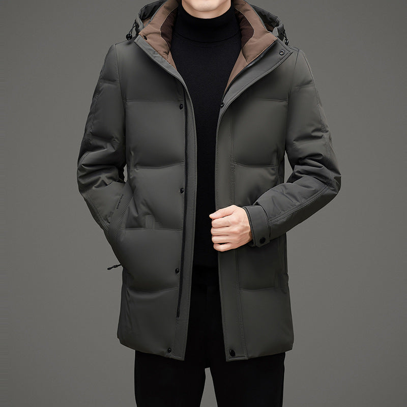 Herren Wattierte Kapuzen-Steppjacke mit verlängertem Schnitt und winddichter Membran Echo Archiv