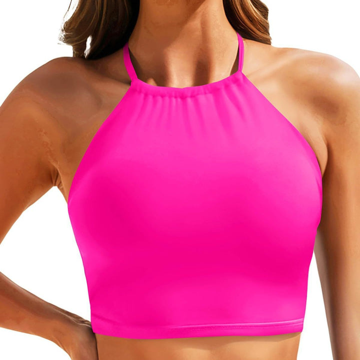 Damen Sportliches Bikini-Oberteil mit Halterneck-Design Echo Archiv