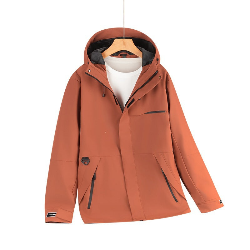 Herren Wasserabweisende Softshell-Kapuzenjacke mit verdeckten Reißverschlüssen und urbanem Schnitt Echo Archiv