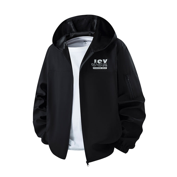 Herren Sportliche Windbreakerjacke mit Kapuze Echo Archiv
