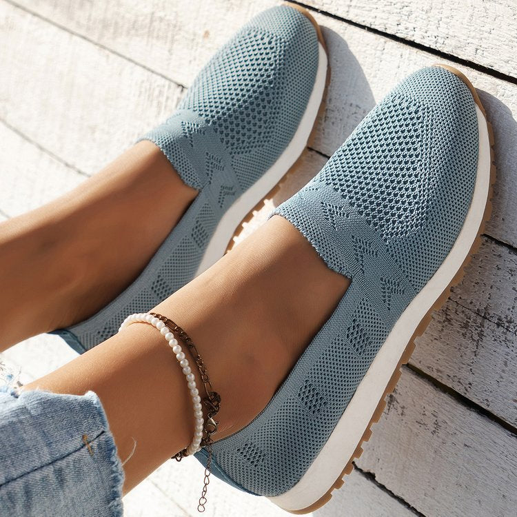 Damen Atmungsaktive Strick-Slipper mit Memory-Fußbett und rutschfester Laufsohle – Lioré